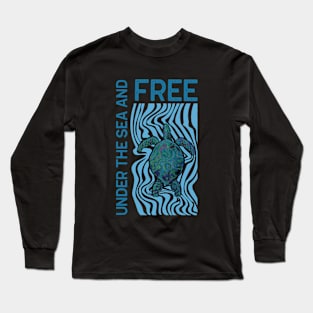 Blue Turtles Under The Sea And Free Long Sleeve T-Shirt